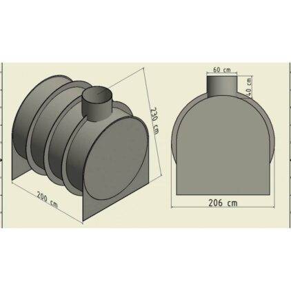 ležatá plastová nádrž ZSN 5m3 špecifikácia