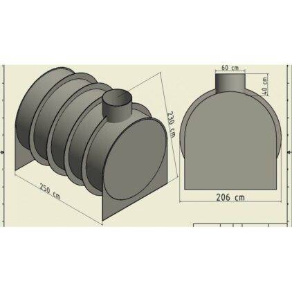 ležatá plastová nádrž ZSN 6,3m3 špecifikácia
