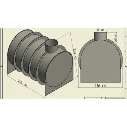 ležatá plastová nádrž ZSN 6,3m3 špecifikácia